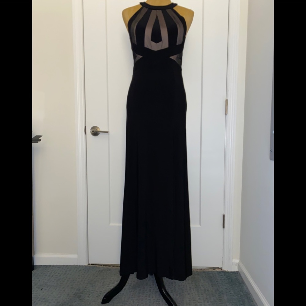 Vintage Morgan &co Black open back gown SZ 5/6